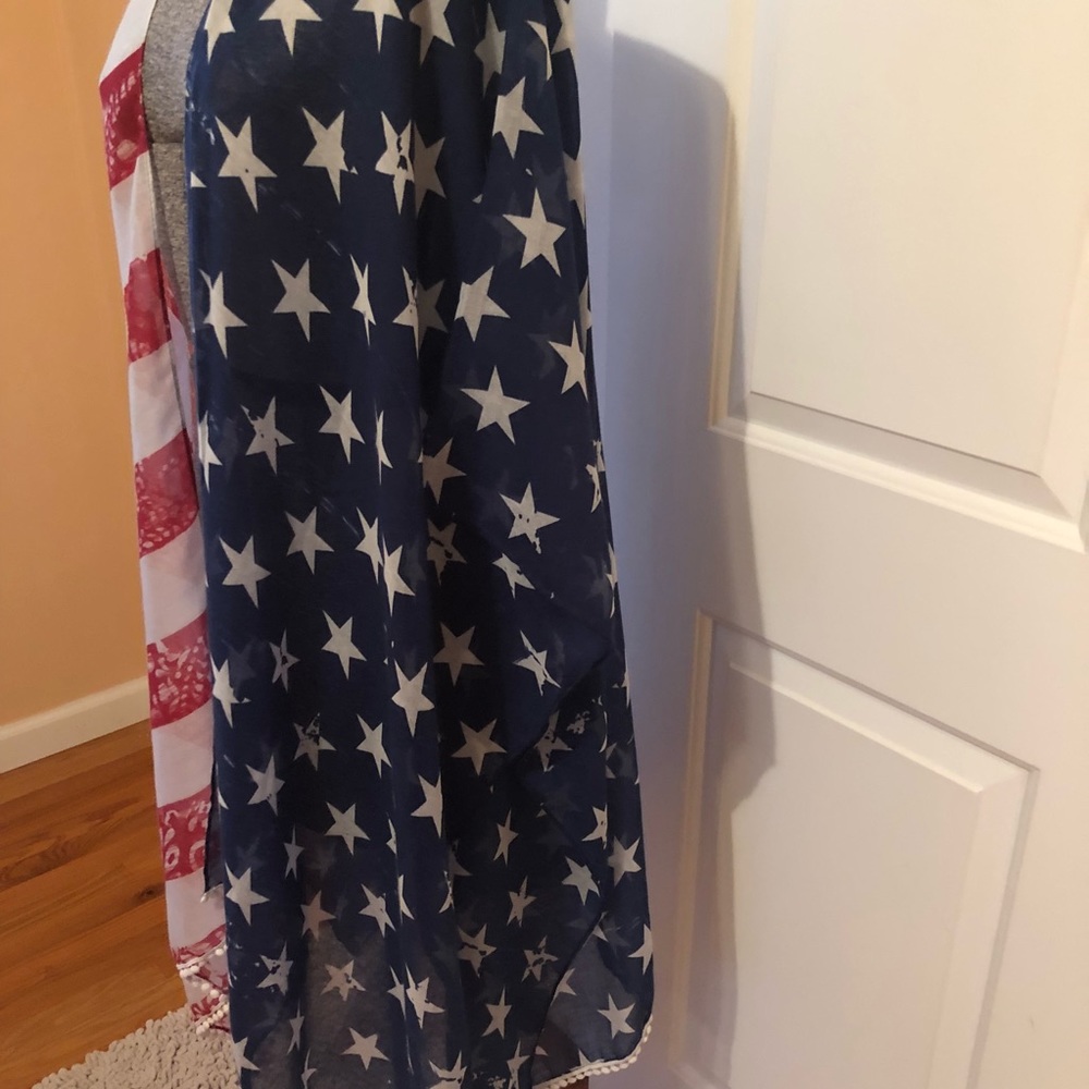 NWT AMERICAN RED WHITE & BLUE KIMONO WRAP - Picture 7 of 8